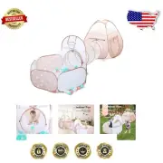 3 in 1 Kids Play Tent with Ball Pit & Tunnel - Indoor Outdoor Playhouse Fun