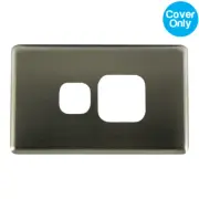 Single Power Point Aluminium Brushed Silver Metal Cover