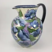 Studio Pottery California Large Handled Pitcher Signed "Lesal" Known Artist