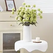 CHICNOOK Faux Kiku Flower,Green 12 Stems Slik Small Chrysanthemum Flowers, Artificial Pompon Mums for Spring Floral Arrangements, Aesthetic Room Decor,Table Centerpieces,Wedding,Bouquet,Vase