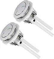 2 Pcs Standard 38 mm Toilet Buttons with Four Rods Dual Push Button Toilet Flush Button for Toilet Closestool Cistern Replacement Accessories (Silver) Toilet Parts