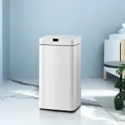 Devanti 45L Motion Sensor Bin Rubbish Automatic Trash Can Kitchen White Steel Au