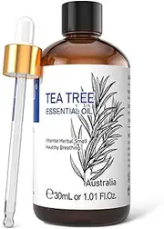 HIQILI Tea Tree Essential Oil for Nail Fungus, Hair, Skin 30ml (1 fl oz)