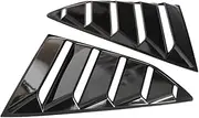 Anneome 1 Pair Car Rear Window Blinds with Stepped Louver Design Easy Peel Stick Installation Lightweight Vehicle Shutters for Cool Distinctive Car Decoration Black
