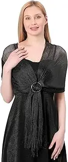 [Alidodie] Shawls and Wraps for Formal Evening Dresses with Buckle, Sparkling Metallic Women Shawls for Weddings Parties