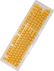 Dpofirs Keyboard Keycaps, 114 Key PBT OEM Height Two Color Injection Light Transmitting Mechanical Keyboard Keycap(Mini Yellow)