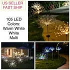 2pc 105 LED Firework Light Copper Wire Fairy String Christmas Party Decor Solar