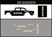 Hot Wheels (1/64),55 Gasser "Injecticide" Waterslide, Printed White First,Decals