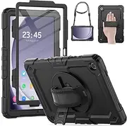 [AVAKOT] Case for Samsung Galaxy Tab A9 Plus 11 Inch Case with Screen Protector & 360 Degree Swivel Kickstand & Hand Shoulder Strap Case for Galaxy Tab A9+ 2023 Model (SM-X210/X216/X218), Black