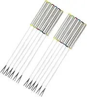 OHPHCALL 12Pcs Stainless Steel Fruit Forks Versatile Dessert Fondue Fork for BBQ Picnics and Parties for Cheese and Fruit