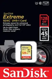 SanDisk 128GB Extreme SDHC SDXC SD Class 10 45MB/s UHS-I Memory Card Retail 128G