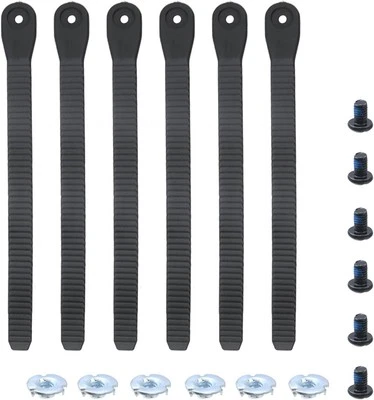 6PCS Black ABS Snowboard Binding Ladder Straps Ankle