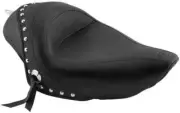 Black Studded Standard Touring Solo Seat w Conchos Sportster 883 2004-2012