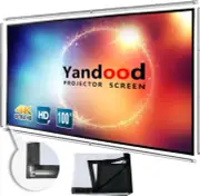 Portable Projector Screen 100 Inch with Combined Pole Frame Black Backing Silver