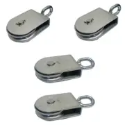 Marine 2" Sheave Square Block 3/8" Rope Pulley 1000Lb WLL Stainless Steel 4 Pcs