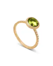 Marco Bicego 18K Yellow Gold Jaipur Color Peridot & Diamond Bezel Ring