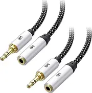 Cable Matters 2-Pack Headphone Extension Cable - 3ft, 3.5mm Extension Cable, Aux Cord Extender, Black