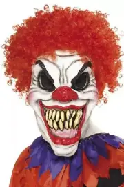 Smiffys Men's Scary Clown Mask One Size, White & Red