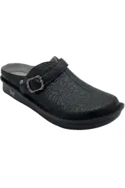 Alegria Leather Adjustable Backstrap Clogs Myrtle Delicut Black