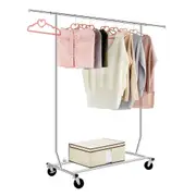 Clothing Garment Rolling Collapsible Rack Hanger Double Rail Heavy Duty