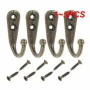 1~5PCS 20/Double Hole Coat Hook 44*30mm Zinc Alloy Vintage Bronze Wall Hook Robe
