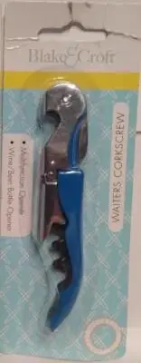Waiters Corkscrew by Blake & Croft Wine / Beer bottle Opener Color: Blue