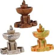 Micro Landscape Accessories 3pcs Resin Miniature Fountain Zen Garden Decor