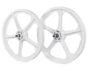 Skyway Tuff II BMX Mag Wheels 20" wheelset freewheel 3/8 inch axle WHITE