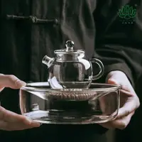 在飛比找ETMall東森購物網優惠-耐熱玻璃壺 玻璃壺承 玻璃泡茶壺 透明迷你茶壺花茶壺 玻璃干