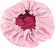 Bigood Stain Bonnet Silk Sleep Cap - Reversible Double Layer - Elastic Adjustable Oversize Size - Sleeping Hats Head Cover for Women