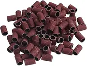 FOYTOKI 200pcs Sanding Bands for Nail Drill Durable Grinding Head Polisher for Manicure and Corundum Material for Natural Artificial Nails Grit