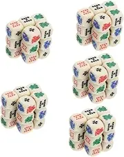 Vaguelly 5sets Portable Poker Dices Acrylic Dice Set Chips Drinking Game Props Fun Game Dice for Parties Ktv Rounded Corners 15pcs*5
