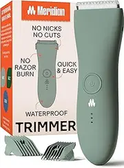 MERIDIAN Body Hair Trimmer for Men, Pubic Hair Trimmer Balls, Body Shaver for Men Groin Safe, Electric Ball Shavers, Bikini Razors Women, Waterproof & Rechargeable - Sage