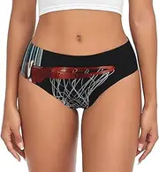 [SAAKE] Basketball Print Women's Briefs XS S M L XL XXL 3XL 4XL Plus Size Briefs Bikini Ladies Underpants, Black, Large