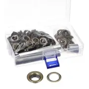 Grommet Kit 100 Sets Copper Eyelets with 3pcs Tool, 10mm Inside Dia. Bronze Tone
