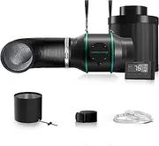 MARS HYDRO 4 Inch Inline Fan and Filter, with Temperature and Humidity Controller, and 25 Feet Ducting, Exhaust Fan for Grow Tents, Hydroponics