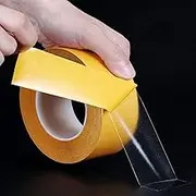 ANGKEEL Thin Double-Sided Tape 2-Inch x 50 Feet Super Strong Sticky Woodworking Tape with Acrylic Transparent Adhesive, for Arts & Crafts, Anti Cat Scratch, Fixed Carpet, Paste Photos, Wall Décor
