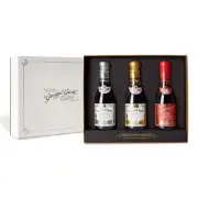 Giuseppe Giusti Modena Silver & 2 Gold Metal Balsamic Vinegar Trio Gift Set