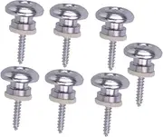 Kisangel 7Pcs Acoustic Guitar Belt Fixator Silver Guitar Belt Screw Bolt with Protective Gasket for Secure Attachment for Musicians