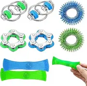 Pack of 8 Anti-Stress Toy Finger Toy, Shiatsu Rings, Fidget Toy, Stress Rings, Anxiety Relief, Finger Massage Rings, Suitable for Adults and Children to Relieve Stress
