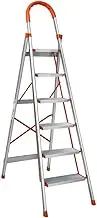 Giantz 6 Step Ladder, Aluminium Folding Steps Ladders Multi Height Platform for Home Office Warehouse, 150kg Capacity Portable Non-Slip Foam Grip Handle Silver