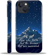 Yesad Case for iPhone 15, Hybrid 2-Layer Case, Shockproof Military-Grade Protection Durable Anti-Scratch Phone Case for Woman Man Boy Girl, Starry Night Quote