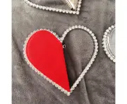 Gracious Luggage Sweet Lady Portable Love Handbag Diamond-Encrusted Evening Bag Style Women'S Bag
