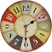 Serrano Retro Timepiece Colourful Wall Clock, Large