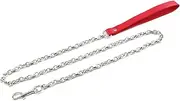 Faux Leather Handle Chain Leash for Sex Collar, BDSM Accessories Bondage Restraints Toys (Red-1)
