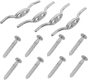 ABOOFAN 4pcs Window Blind Cord Winder Cleat Stainless Steel Curtain Hooks for Safe Cord Winding Easy Installation Space Saving Design Accessories for Blinds and Drapes