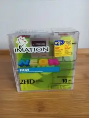 NEW IMATION 3.5" 2HD Neon 10 Pack Diskettes 1.44MB IBM Formatted. New. Sealed