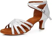 [HOBTEC] Women's Latin Salsa Dance Shoes Open Toe Ballroom Standard Practice Performance Shoes