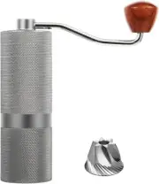 Stainless Steel Manual Coffee Grinder with Adjustable Conical Burr Gray
