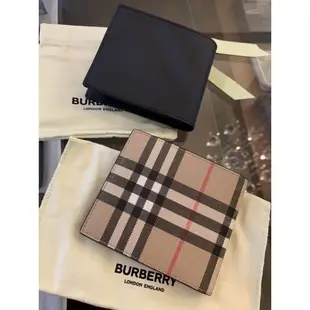 Limit精品✔️Burberry 經典黑藍菱格紋、經典卡其格紋設計 男生 短夾 無盒